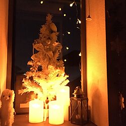 リビング/クリスマスディスプレイ/クリスマスツリー/100均/ニトリのインテリア実例 - 2015-12-24 17:29:04