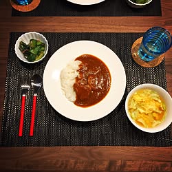 机/カレー/夜ご飯/ダイニングテーブル/CARAMELLAのインテリア実例 - 2016-12-28 17:45:33