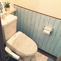 バス/トイレ/トイレの壁/木製/リメイクシート/マンション...などのインテリア実例 - 2017-05-14 22:19:33