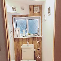 バス/トイレ/階段下/ヒトデ/DIY/トイレの壁...などのインテリア実例 - 2017-04-21 17:48:53