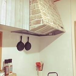 キッチン/セリアレンガシート/キャンドゥの板壁風シートのインテリア実例 - 2015-12-14 07:04:02