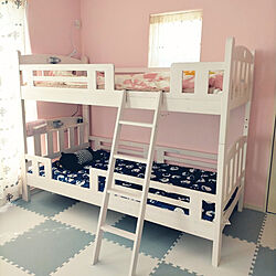 ベッド周り/二段ベッド/子供部屋女の子/ピンクの壁/白いベッド...などのインテリア実例 - 2021-09-23 14:00:00
