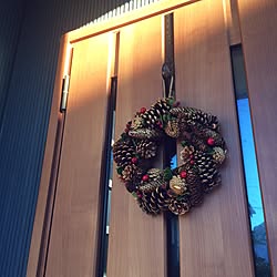 玄関/入り口/玄関ドア/玄関/クリスマスリース/クリスマスのインテリア実例 - 2015-12-06 14:50:08