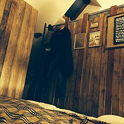 ベッド周り/ORISUKE LIFE/男前化計画/DIY/板壁DIY...などのインテリア実例 - 2014-01-10 00:09:01