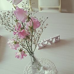机/Love/花/白いダイニングテーブル/癒し♡...などのインテリア実例 - 2017-03-14 13:18:31