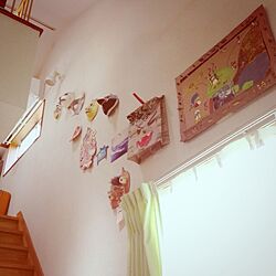 壁/天井/階段の壁/子供作品/お面のインテリア実例 - 2013-07-15 11:45:03