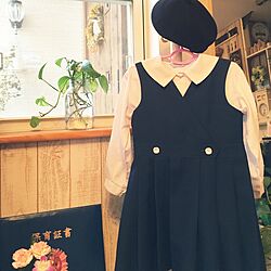 玄関/入り口/制服＆ベレー帽/ミモザリース/涙の卒園式/いつもいいねありがとうございます♡...などのインテリア実例 - 2016-03-19 17:35:06