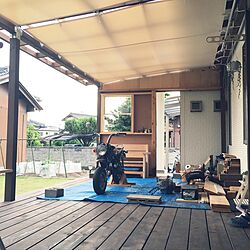 部屋全体/グリーンネックレス/まだまだ途中です‥/ウッドデッキ小屋DIY/家庭菜園...などのインテリア実例 - 2017-05-25 17:25:54