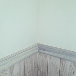 壁/天井/腰壁/DIY/壁紙で腰壁作りましたのインテリア実例 - 2014-01-07 18:02:38