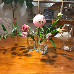 凸ランプ/ホルムガード フラワーベース/和田麻美子さんの花器/観葉植物/ミモザ...などのインテリア実例 - 2020-12-06 19:47:18