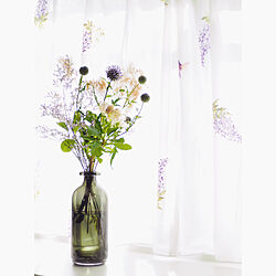 IKEAの花瓶/びっくりカーテン/刺繍レースカーテン/花のある暮らし/光の入るキッチン...などのインテリア実例 - 2019-06-26 07:45:50