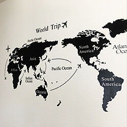 壁/天井/MAP/世界地図/ウォールステッカー/モノトーン...などのインテリア実例 - 2018-06-01 12:46:55