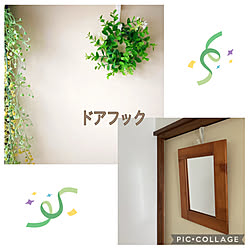 西側の部屋ドア/東側の部屋ドア/普段は開けっ放し/壁掛けミラー/フェイクグリーン...などのインテリア実例 - 2022-06-01 11:48:48