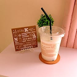 氷入りカルピス/カフェ風/100均/セリア/カラーボックス カウンター...などのインテリア実例 - 2017-05-30 14:46:13