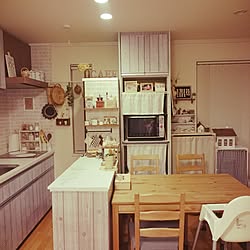 部屋全体/ナチュラル/カフェ風に憧れる。/キッチン改造/キッチンカウンターDIY...などのインテリア実例 - 2016-03-26 22:03:19