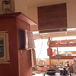 キッチン/柱リメイク/ステイン塗装/DIY/賃貸のインテリア実例 - 2015-03-08 13:15:02