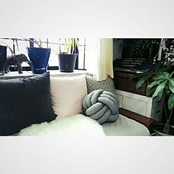 knot pillow/ハンドメイド/DIY/壁紙剥がしてペイント/リメイク...などのインテリア実例 - 2017-03-24 22:40:32