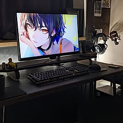 机/黒好き♥/ウォールナット/DIY/desk setup...などのインテリア実例 - 2023-04-04 22:07:25