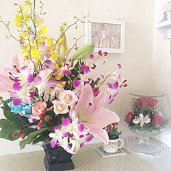 棚/お花の香でいっぱい/朝の光/頂き物♡/花のある暮らしのインテリア実例 - 2016-09-25 11:27:48