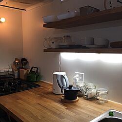 キッチン/LED/DIY/キッチン棚のインテリア実例 - 2017-02-18 22:17:54