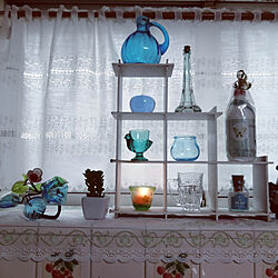 キッチン/癒やされるコーナー❣️/お気に入りのガラス雑貨✨/琉球ガラスの花瓶/琉球ガラスの花...などのインテリア実例 - 2020-09-11 09:35:56