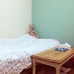 ベッド周り/DIY/北欧風/ペンキ塗り替え/ミントグリーンの壁...などのインテリア実例 - 2014-01-04 01:33:51