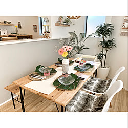 テーブルランナー/IKEA/テーブルセッティング/テーブルコーディネート/観葉植物...などのインテリア実例 - 2020-03-18 17:38:39
