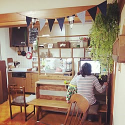 部屋全体/DIY/キッチンカウンター/おパンツガーランド/いなざうるす屋さん...などのインテリア実例 - 2013-11-30 16:25:14