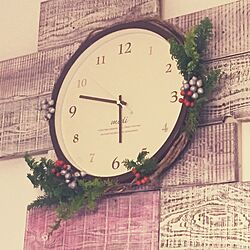 リビング/カウンター上の時計/サンキライの実/生のヒバの葉/クリスマス...などのインテリア実例 - 2015-11-22 18:30:50