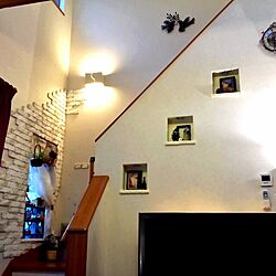 壁/天井/階段の窓/ニッチ/発泡スチロールレンガのインテリア実例 - 2013-12-04 16:52:05