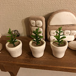 フェイクグリーン/植木鉢ミニチュア/団地暮らし/100均/ハンドメイド...などのインテリア実例 - 2019-10-03 20:06:46