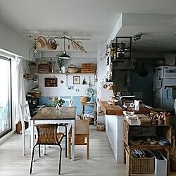 部屋全体/DIY/マンションインテリア/カフェ風/台所...などのインテリア実例 - 2017-05-16 21:43:04