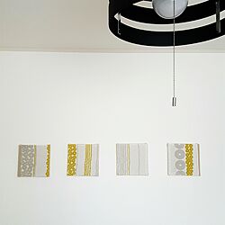 和なんだか北欧なんだか/洋和室の壁/つながるアート/切って両面テープではっただけ/ダイソーかセリアのてぬぐい1枚...などのインテリア実例 - 2016-09-05 10:14:08