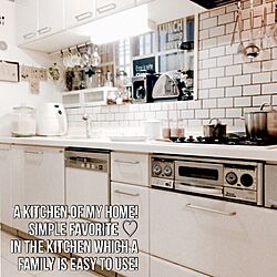 キッチン/ホワイトキッチン/シンプル/窓枠DIY/３coins...などのインテリア実例 - 2016-02-28 23:10:52