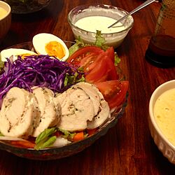 キッチン/自家製蒸し鶏のハムサラダのインテリア実例 - 2016-05-27 00:55:10