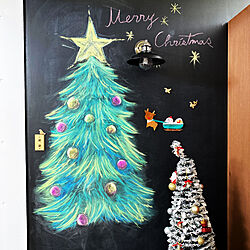 黒板アート/黒板/クリスマスツリー/真鍮/マグネット...などのインテリア実例 - 2021-12-12 12:26:48