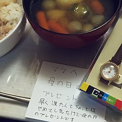 部屋全体/夕食photo/プレゼント/娘飯/母の日のプレゼント♡...などのインテリア実例 - 2017-05-13 22:41:40