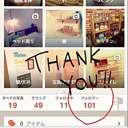 フォロワーさん100人ありがとう♡/手作り/ハンドメイド/DIY/100均...などのインテリア実例 - 2015-03-24 07:57:32