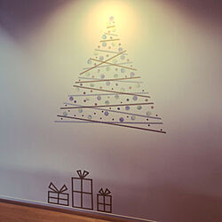 壁/天井/クリスマスツリー/マスキングテープ/クリスマス/照明...などのインテリア実例 - 2023-12-14 16:08:33