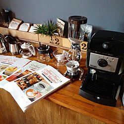 棚/カフェ風/コーヒー紅茶マイスター資格にチャレンジ！/お家カフェを楽しむ☆/セリア...などのインテリア実例 - 2016-03-26 07:18:23