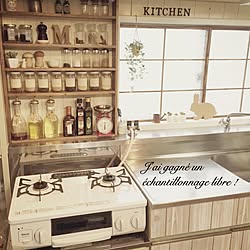 キッチン/HOWARO/リンナイ/賃貸キッチン/調味料棚DIY...などのインテリア実例 - 2016-07-18 18:53:18