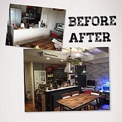 部屋全体/before→after/ラダーＤIY/壁紙DIY/壁塗装...などのインテリア実例 - 2016-05-26 23:06:25