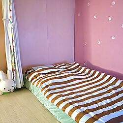 ベッド周り/壁紙ピンク/リメイク/寝室/DIY...などのインテリア実例 - 2024-01-31 23:21:02