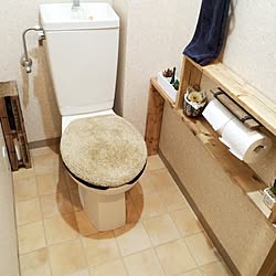 バス/トイレ/ガラッと変わって気分上がる♡/フロアマット/壁紙や本舗/トイレ改造中...などのインテリア実例 - 2016-01-12 15:35:27