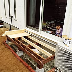 ウッドデッキ？縁側？/ウッドデッキDIY のインテリア実例 - 2015-03-18 16:59:46