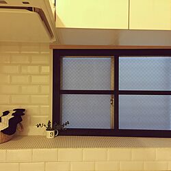 キッチン/黒も好き/窓枠/メトロタイル/白黒...などのインテリア実例 - 2017-01-30 07:55:51