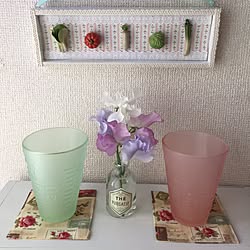 コースター♥︎/壁飾りDIY/ハンドメイド♫/スイートピー♥︎/いいね！ありがとうございます◡̈♥︎...などのインテリア実例 - 2017-01-09 14:42:59