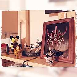 旦那のお気に入り/ピンストライプ/ブリキ/Mickey好き☆/disney...などのインテリア実例 - 2016-01-28 21:33:05