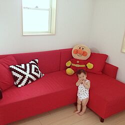 リビング/赤いソファー/IKEA/アンパンマン/ソファーベットのインテリア実例 - 2013-07-28 02:10:50