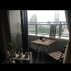 玄関/入り口/植物/ベランダ/IKEAテーブルセット/ベランダからの景色...などのインテリア実例 - 2013-07-15 14:34:52